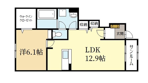 ソレアード泉川Cの物件間取画像